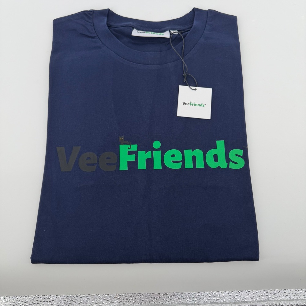 VeeFriends Graphic Logo T-Shirt Navy Blue Gary Vaynerchuk NFT Men Medium NEW